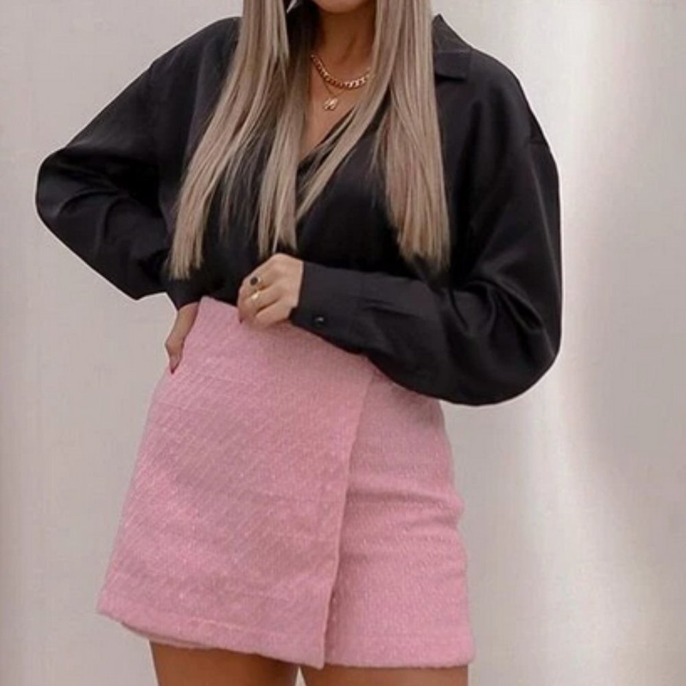 Classic Pink Tweed Mini Skort - Picture 11 of 13
